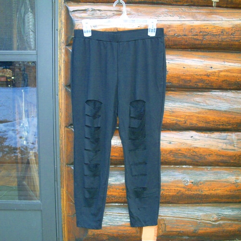 NWOT Sexy Cut Out Leggings Lined with Black Lace Size XXL